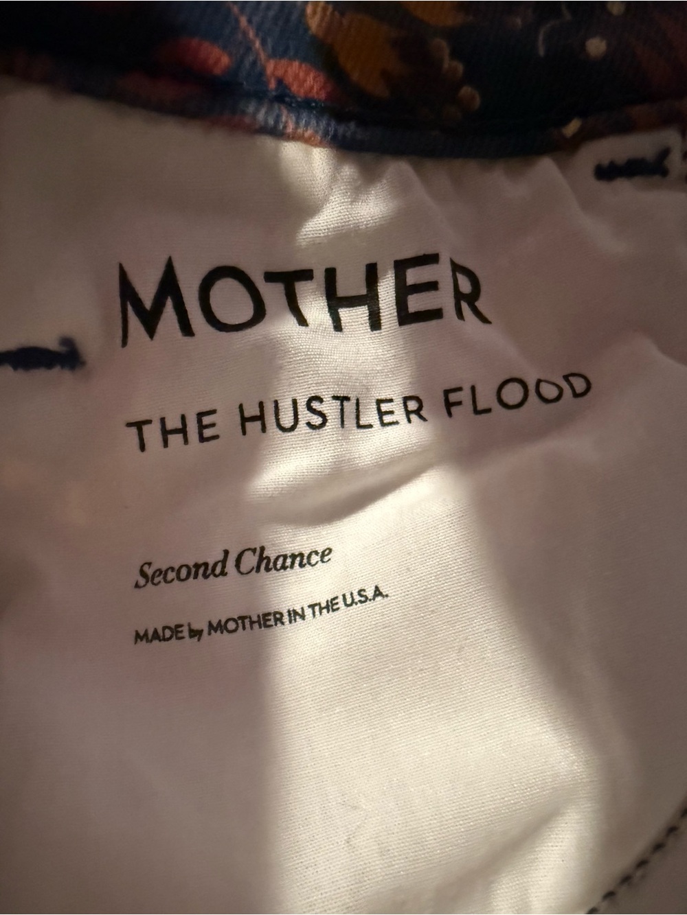 MOTHER Second Chance Hustler Flood Navy Paisley Bootcut Jeans - Picture 8 of 9